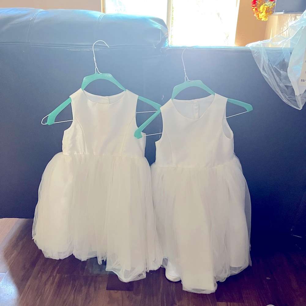 Too flower girl dress all white